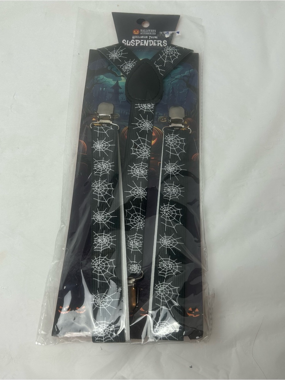 Halloween Spider Web Suspenders One Size NEW